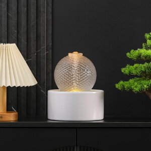 ��� ���� ��̃I�u�W�F �e�[�u���g�b�v�t�@�E���e�� �C���e���A���� Generic Indoor Water Feature Tabletop Ceramic Fountain Home Kitchen Office Decoration Modern Design Style (white) �y���s�A���i�z