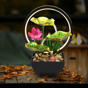 ��� ���� ��̃I�u�W�F �e�[�u���g�b�v�t�@�E���e�� �C���e���A���� Abizarch Tabletop Fountain 3-Tiers Leaf,11" Small Waterfall Fountains Indoor Water Fountain with Rocks and Ring Lights,Desktop Fountains for Meditation Relaxatio