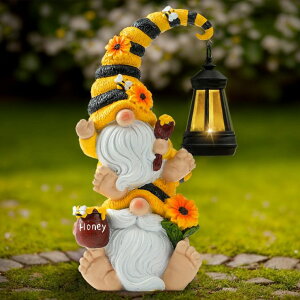 �K�[�f�����C�gLED�\�[���[���C�g �\�[���[�p���[ Solar Garden Gnome Statue with Solar Lights ? Large Funny Outdoor Decor for Patio, Lawn, Yard ? Resin Waterproof Garden Sculptures ? Unique Birthday Gifts for Grandma, Mom, Women ? �y��