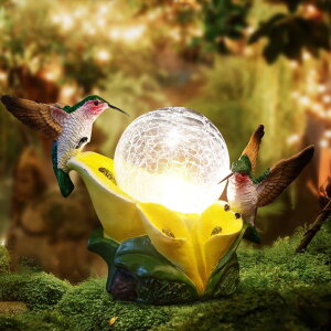 K[fCgLED\[[Cg \[[p[ VZVXCC Solar Garden Statue Hummingbird Figurine - Hummingbird Flower Carry Magic Orb Solar LED Lights for Outdoor Statue Decoration for Patio, Balcony, Yard, Lawn Ornament ysA