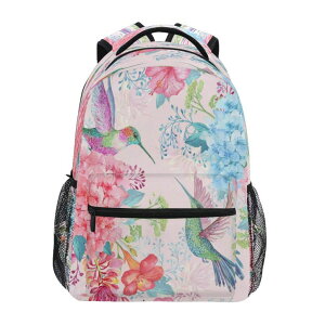 �C���R ���� �o�[�h �g���x���L�����A�[ Blueangle Tropical Flowers Hummingbirds Print Backpack Casual Daypacks Outdoor Sports Rucksack School Shoulder Bag for Men Women Boys Girls �y���s�A���i�z