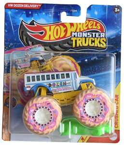 �z�b�g�E�B�[�� �����X�^�[�g���b�N Hot Wheels Monster Trucks HW Dozen Delivery, Snack Pack 1/6 Includes Crushed Car �y���s�A���i�z