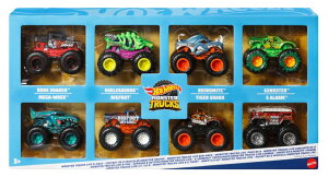 �z�b�g�E�B�[�� �����X�^�[�g���b�N Hot Wheels -Monster Trucks, Set of 8 die-cast Toy Vehicles in The 1:64 Scale with Hero Figures and Fans' Favourite Figures from Monster Trucks Live and YouTube Series, JCW76 �y���s�A���i�z