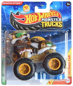 �z�b�g�E�B�[�� �����X�^�[�g���b�N Hot Wheels Monster Trucks Scratch Attack, Beast Bashers 1/5 Includes Crushed Car 1:64 Scale �y���s�A���i�z