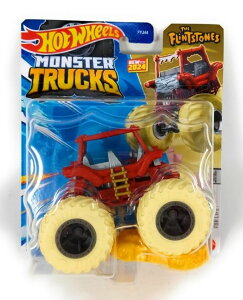 �z�b�g�E�B�[�� �����X�^�[�g���b�N Hot Wheels Monster Trucks The Flinstones Flintmobile, Diecast Vehicle with Connect and Crash Car �y���s�A���i�z