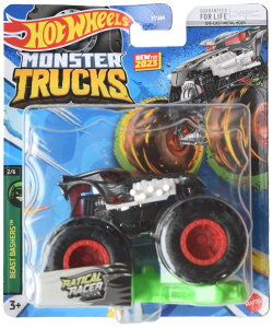 �z�b�g�E�B�[�� �����X�^�[�g���b�N Hot Wheels Monster Trucks Ratical Racer, 2023 Connect and Crash Car �y���s�A���i�z