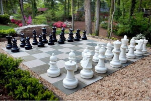 `FXZbg MegaChess Giant Oversized Premium Complete Set of Chess Pieces with 25 Inch Tall King - Black and White ysAiz