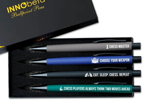 �`�F�X�Z�b�g InnoBeta Chess Gifts for Men/Women, Ballpoint Pen Set of 4, Perfect Chess Gifts Idea in Birthday, Christmas, Appreciation �y���s�A���i�z