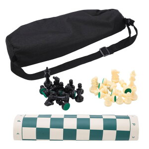 `FXZbg Portable Chess Set, Travel Board Games Folding Roll up Game Sets Beginner Set Tournament with Storage Bag Teen Gifts Family Mind Sharpening Educational for Adults ysAiz