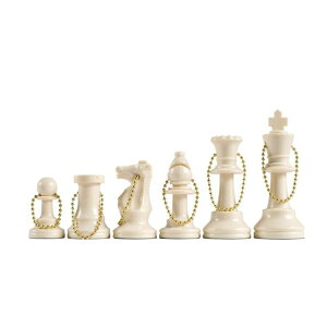 �`�F�X�Z�b�g WE Games Bulk Keychain Chess Set, 17 White Plastic Chess Pieces w/Chain, Key Ring, Cute Keychain Accessories, Keychain for Men, Car Keys Keychain �y���s�A���i�z