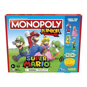 �`�F�X�Z�b�g Monopoly Junior Super Mario Edition Board Game, Fun Kids' Ages 5 and Up, Explore The Mushroom Kingdom as Mario, Peach, Yoshi, or Luigi (Amazon Exclusive) �y���s�A���i�z