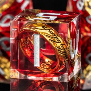 `FXZbg OUKELANWO Sharp Edge Resin Magic Lord of The Rings DND Dice Set D&D with Box, Polyhedral Dungeons and Dragons RPG Dice, 7Pcs Role Playing Gaming D and D Dice D20 D12 D10 D8 D6 D4 ysAiz