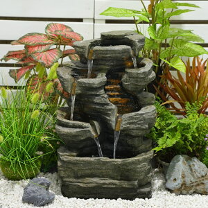 K[f  CeA u^  ̃IuWF EH[^[tH[t@Ee Bumilgar 6-Tier Cascading Rock Water Fountain Outdoor Garden Waterfall Decor for Garden, Patio, Backyard, Deck, Porch and Home Art D
