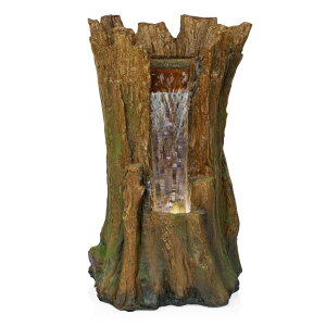 K[f  CeA u^  ̃IuWF EH[^[tH[t@Ee Alpine Corporation TZL294 Tree Trunk Fountain w/Cool White LED Lights, Waterfall for Garden, Patio, & Lawn, 22" H, Brown ys