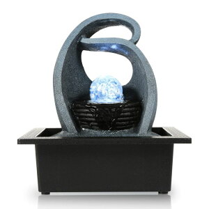   ̃IuWF e[ugbvt@Ee CeA WICHEMI Indoor Fountain Tabletop Fountain Waterfall Fountains Indoor Water Feature Feng Shui Zen Meditation Desktop Fountain with LED Light for Home and Office I