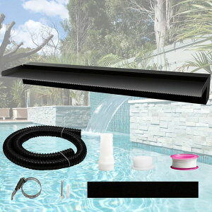   ̃IuWF e[ugbvt@Ee CeA Weejian Pool Fountain Stainless Steel Pond Waterfall Spillway Kits for Indoor/Outdoor Decorative, 36 Inches Black Pool Water Feature for Garden Patio, Backyard K