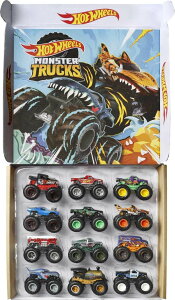 �z�b�g�E�B�[�� �����X�^�[�g���b�N Hot Wheels Monster Trucks Toy Truck 12-Pack, Set of 12 Die-Cast 1:64 Scale Vehicles, For Kids & Collectors (Styles May Vary) (Amazon Exclusive) �y���s�A���i�z