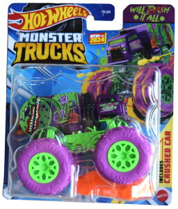�z�b�g�E�B�[�� �����X�^�[�g���b�N Hot Wheels Monster Trucks Will Eat it All, HWMT Back to Basics 7/7 Includes Crushed Car �y���s�A���i�z
