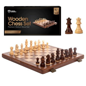 �`�F�X�Z�b�g Chess Armory Premium Chess Set - Wooden Board Game with a Portable Wood Case and Secure Storage for Pieces, Set for Kids and Adults (Walnut Wood) �y���s�A���i�z