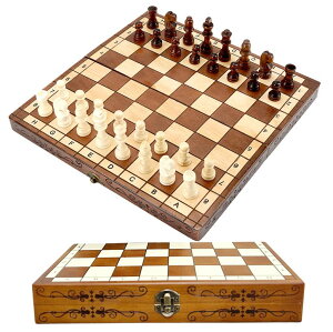 `FXZbg Syrace Folding Hand Crafted Wooden Chess Set Chess Board for Kids and Adults 30 x 30 CM ysAiz