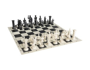 �`�F�X�Z�b�g Roman Chess Set - Vinyl Chess Board Black / White- Size 17,3" + Roman Chess Pieces 3,75" Black / White �y���s�A���i�z