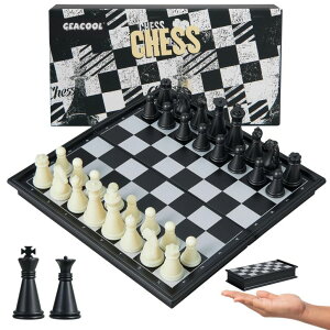 `FXZbg GEACOOL Mini Travel Chess Set - Magnetic Portable Folding Chess Board Games for Kids - Small Pocket Chess Set(X-Small / 5.1 Inch) ysAiz