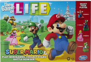 X[p[}I lQ[ Hasbro Gaming The Game of Life: Super Mario Edition Board Game for Kids Ages 8 and Up, Play Minigames, Collect Stars, Battle Bowser ysAiz