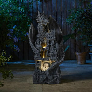 K[f  CeA u^  ̃IuWF EH[^[tH[t@Ee Glitzhome 4-Tiered Cascading Outdoor Water Fountain for Garden Patio Yard Mystical Gothic Dragon Water Fountains Outdoor with LED Li