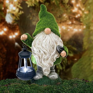 K[fCgLED\[[Cg \[[p[ Plush Gnome Yard Decoration with Solar LEDs - Large Outdoor Welcome Sign Statue - Garden, Lawn, Patio, and Courtyard Night Light Decor - Ideal Easter, Christmas, or Housewarming Gift ( y