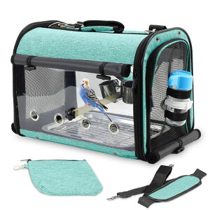 �C���R ���� �o�[�h �g���x���L�����A�[ KNUTI Bird Carrier Bag Bird Travel Cage with Stand, Lightweight Backpack for Parrot, Portable Bird Travel Bag, Pet Transparent Breathable Travel Cage �y���s�A���i�z