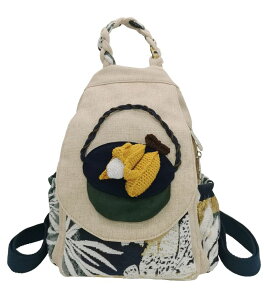 CR  o[h gxLA[ HUANGGUOSHU Women Cotton Woven Hippie Hemp Boho Canvas Embroidery Multi Pocket Retro Cute Backpack Wallet BackpackiCornj ysAiz