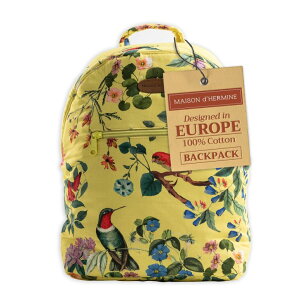 �C���R ���� �o�[�h �g���x���L�����A�[ Maison d' Hermine Backpack Cotton Shoulder Backpack with Small Pouch Lightweight Bag for Travel Work Beach Perfect for Women & Men (Eden - Yellow) �y���s�A���i�z