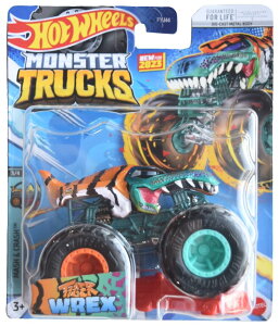 �z�b�g�E�B�[�� �����X�^�[�g���b�N Hot Wheels Monster Trucks Tiger Wrex, Mash & Crash 3/4 Connect and Crash Car �y���s�A���i�z