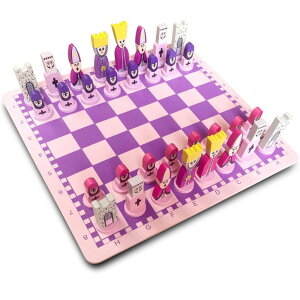 �`�F�X�Z�b�g Cartoon Wooden Chess Set for Kids ? 11.8" Chess Board with Cute Pieces, Fun & Educational Game, Great Gift for Children �y���s�A���i�z