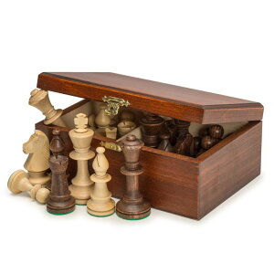 �`�F�X�Z�b�g Wegiel Handmade European Professional Tournament Chess Pieces With Wood Storage Case �y���s�A���i�z