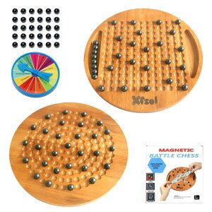 `FXZbg KKWODEN Magnetic Wooden Chess Set, Magnetic Chess Game with Hard Wooden Chess Board and 30 Pcs Magnet Balls, Travel Board Game for Family Party Games Eith 2+ Players ysAiz
