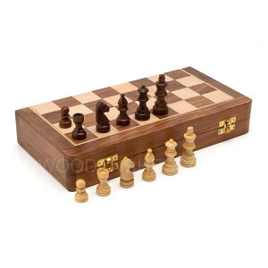 `FXZbg WoodenChessArt Handmade Magnetic Wooden Folding Chess Board with Storage for 32 Chessmen (7 X 7 Inches) ysAiz