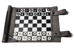 `FXZbg Sondergut Roll-Up Portable Suede Travel Chess & Checkers Game Set - Compact Perfect for RV Adventure Travel, Cruise, Airplane, Camping, Backpacking, Road Trips, and More. ysAiz