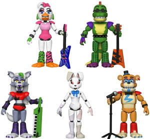 FNAF 5�i�C�c Funko Five Nights at Freddy's Security Breach Action Figure Set of 5 ? Glamrock Chica, Montgomery Gator, Roxanne Wolf, Vanny, Glamrock Freddy Bundle �y���s�A���i�z