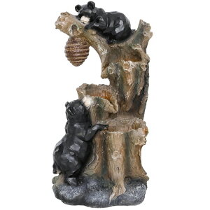 K[f  CeA u^  ̃IuWF EH[^[tH[t@Ee Outsunny 22.4" Tall Outdoor Water Fountain, 3-Tier Floor Standing Resin Bears and Honey Beehive Tree Waterfall Fountain with LED Lig