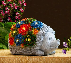 K[fCgLED\[[Cg \[[p[ Willowdash Solar Garden Statue ? Cute Hedgehog with 7 Warm LED Lights, Solar-Powered & Weatherproof ? Outdoor Lawn, Patio & Yard D?cor ? Charming Gift for Home & Garden Lovers ysA