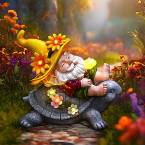 ガーデンライトLEDソーラーライト ソーラーパワー CFFOWNUG Garden Gnomes Outdoor Decor: Funny Sunflower Gnome Sitting on Turtle with Solar Lights Outside Decoration for Lawn Yard Patio Garden Gifts for Women 【並行輸入品】