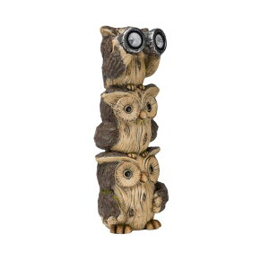 K[fCgLED\[[Cg \[[p[ Alpine Corporation 25" Tall Outdoor Solar Powered Binocular Owls Yard Statue with LED Lights ysAiz