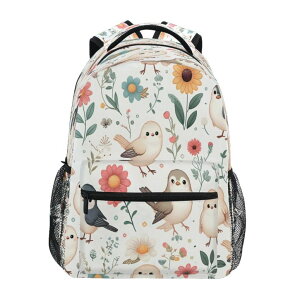 �C���R ���� �o�[�h �g���x���L�����A�[ senya Cute Birds and Flowers B Backpack School Bag Travel Daypack for Boys Girls �y���s�A���i�z