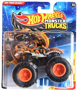 zbgEB[ X^[gbN Hot Wheels Monster Trucks Tiger Shark, Includes Crushed Car 1:64 Scale die cast ysAiz