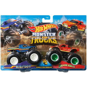zbgEB[ X^[gbN Hot Wheels Monster Trucks Bigfoot Vs Snake Bite, [1:64 Scale] Demolition Doubles ysAiz