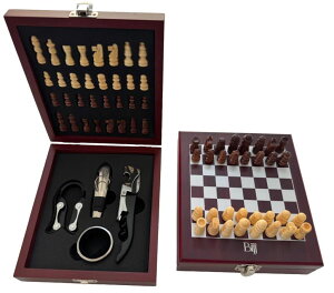 `FXZbg Wine Opener Gift Set with Chess Board ? Elegant Wine Accessories Kit for Entertaining, Perfect for Wine Lovers, Hosts, and Unique Gifts ysAiz