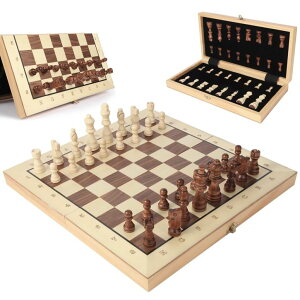 `FXZbg HOLYKING 15'' Foldable Portable Magnetic Travel Chess Set Wooden Handmade Boards Games with Pieces Storage Slots for Tournament Professional Adults Kids Beginner ysAiz