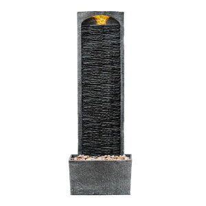K[f  CeA u^  ̃IuWF EH[^[tH[t@Ee Teamson Home 38.5" Faux Slate Contemporary Outdoor LED Waterfall Fountain with Pebble Base, Gray/Black ysAiz