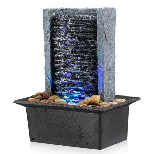   ̃IuWF e[ugbvt@Ee CeA AMOOTEK Tabletop Fountain Indoor Waterfall Fountain Rock Waterfall Indoor Fountain LED-Lights Water Feature Waterfall for Modern Home and Office Indoor Decoratio